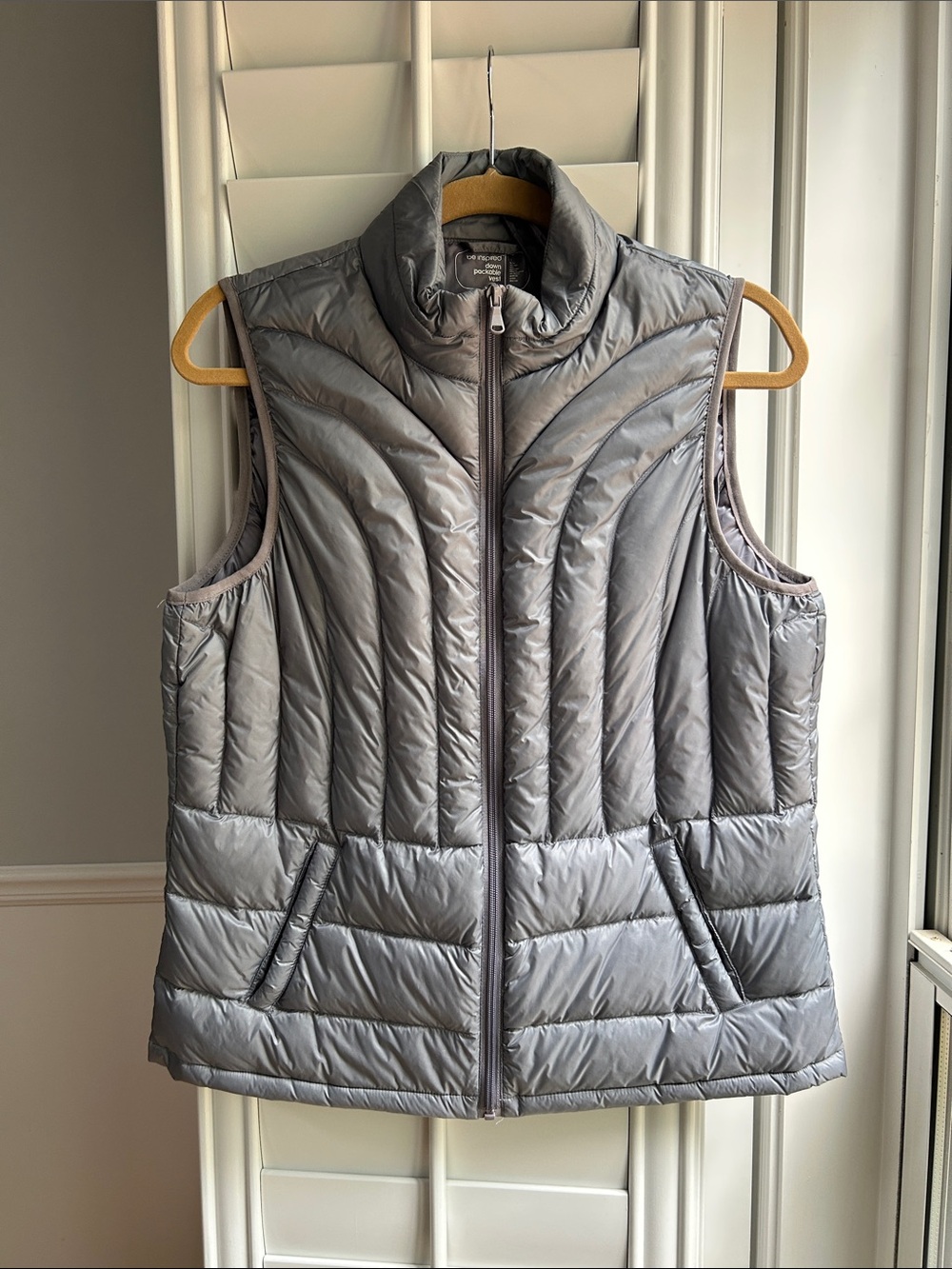 Be Inspired Quilted Down Silver/Grey Packable Puffer Vest
